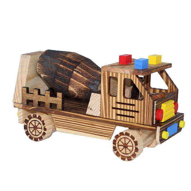 厂家直销纯手工木制工艺品儿童玩具木头汽车玩具模型木质工程车