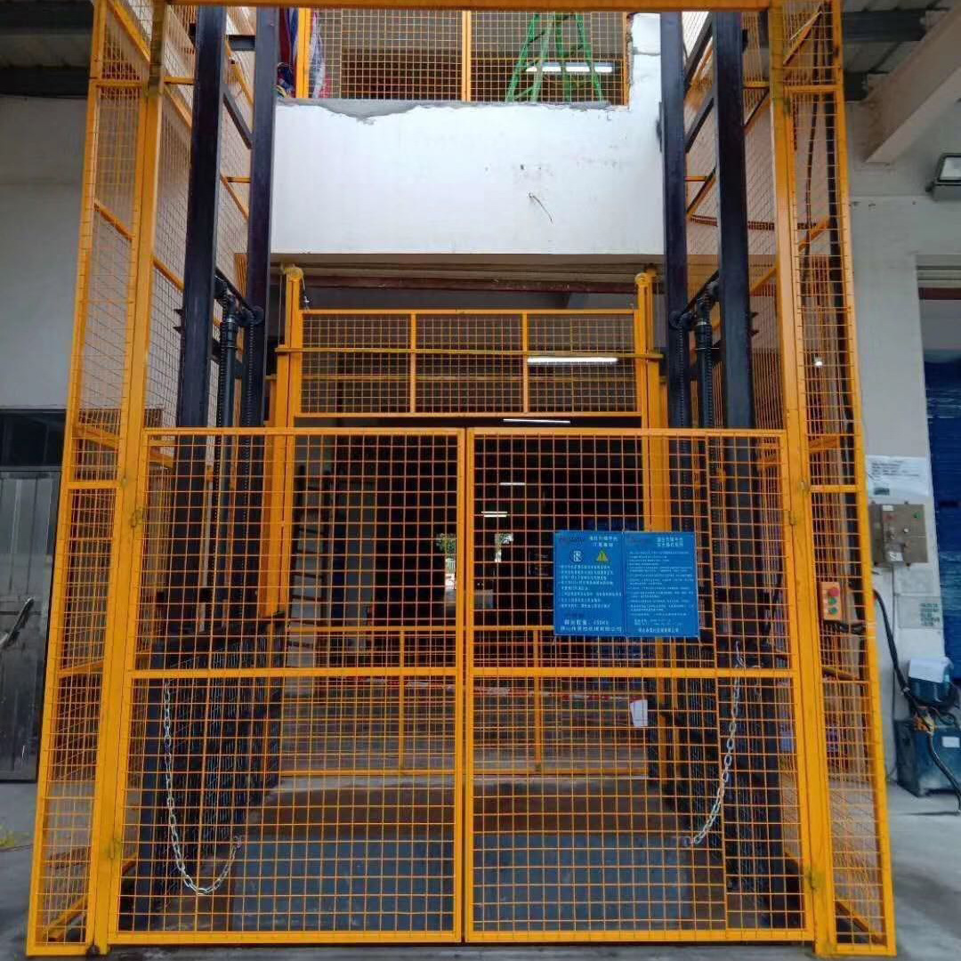 全自动液压升降平台维修不锈钢液压升降货梯上门导轨式升降机广东
