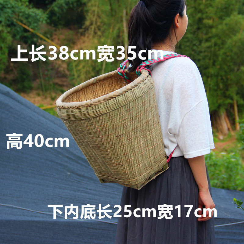 竹背篓精编手工竹编家用四川背篼买菜竹筐成人可做舞蹈道具装饰