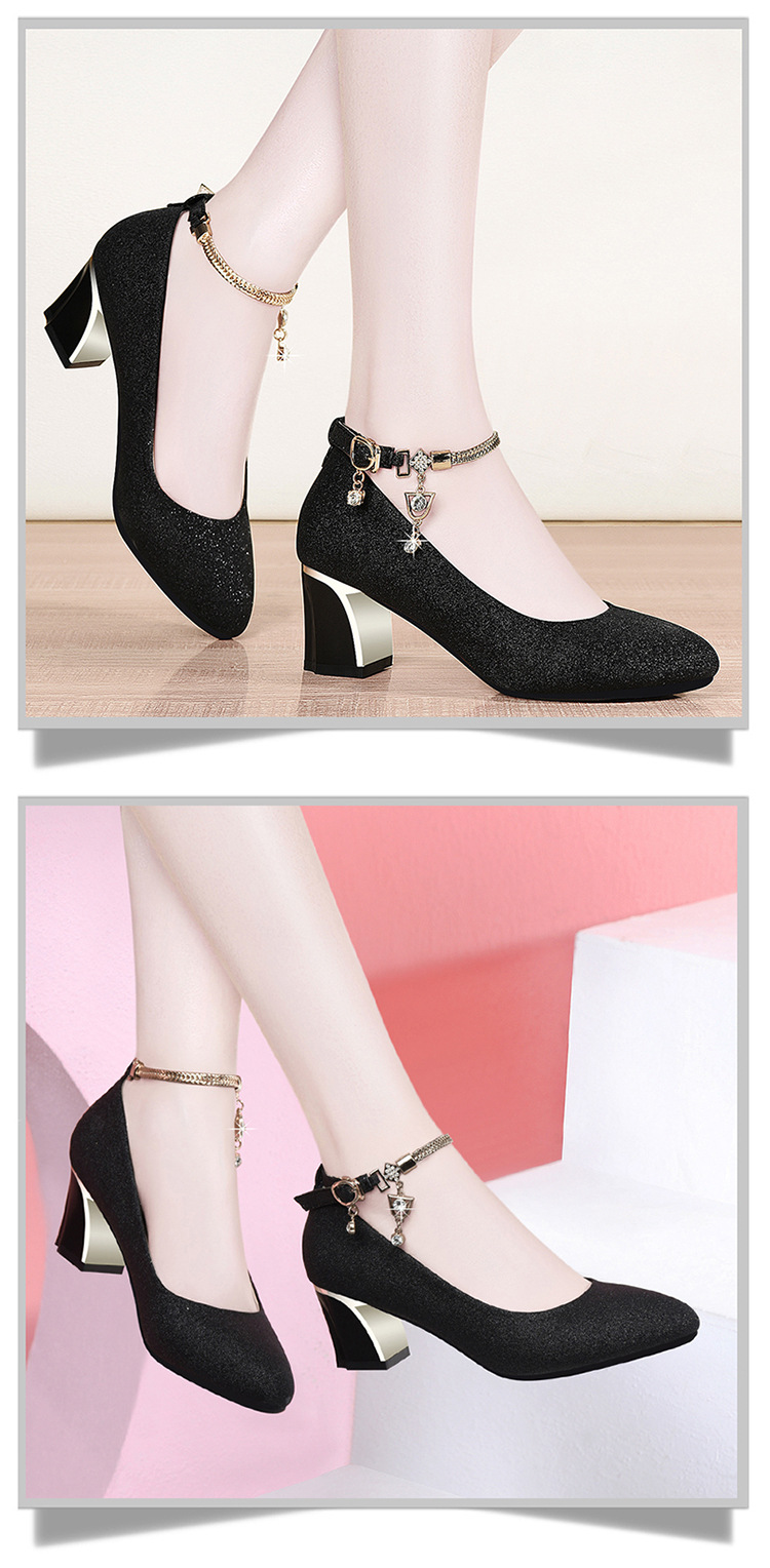 邻家天使通勤职业高跟鞋女粗跟单鞋2019春季新款女鞋韩版2020春天