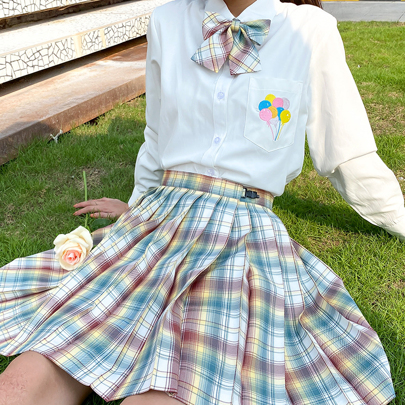2021春秋新款蔡萝莉酱同款jk制服彩虹气球jk套装日系学院软妹服