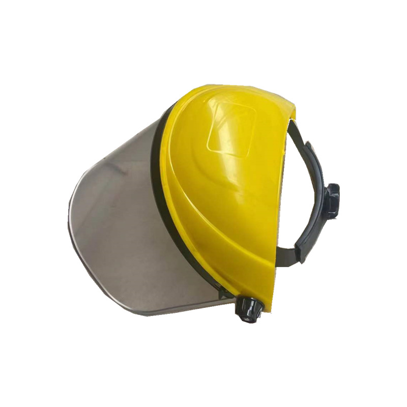 批发现货防高温pvc包边黄顶电焊面罩透明防尘防飞溅面部防护面罩