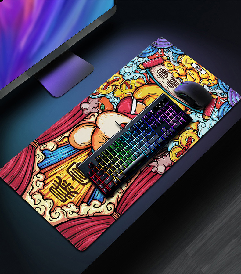 bubm厂家直销 国潮鼠标垫超大号 超大鼠标垫 办公桌垫 鼠标垫定制