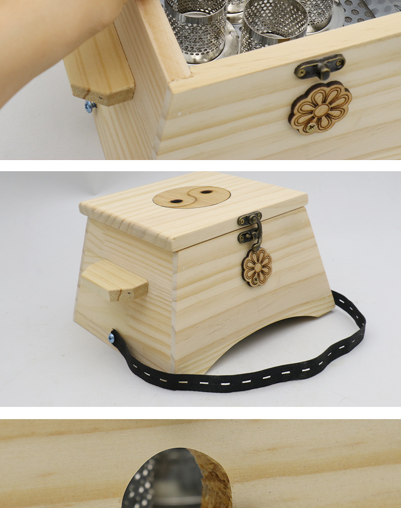 八卦腰腹部灸盒艾灸腹部艾灸盒木制可调节控温家用厂家批发