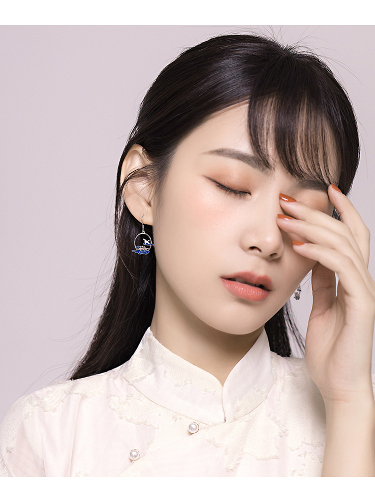 925银针古风耳钉女云深不知处耳环长款流苏耳线陈情令蓝忘机耳饰