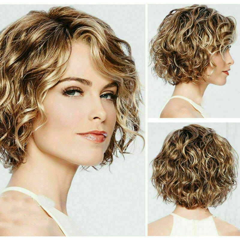 亚马逊外贸假发欧美时尚女士短发新款卷发蓬松短卷发假发套批发