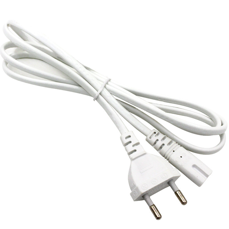 5米白色欧规8字尾欧标两圆插头电源线小欧规两芯两圆八字尾批发