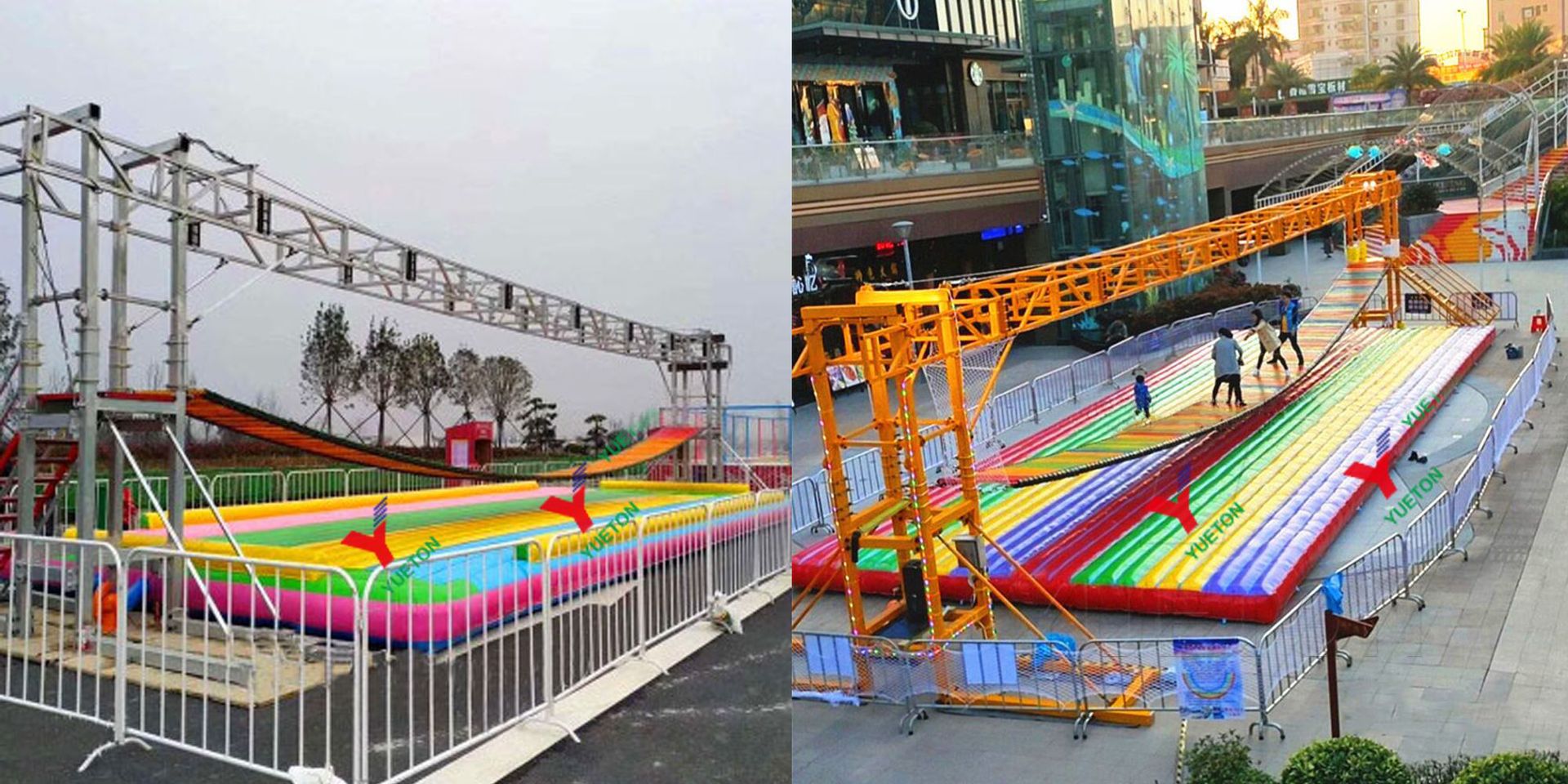 郑州悦童游乐设备室外大型气垫网红桥多人水上挑战摇摆桥户外