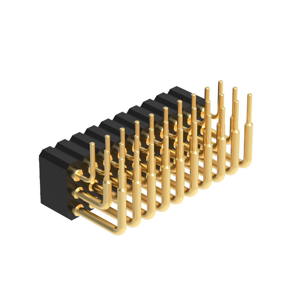 0mm pogo pin弹簧针 h4.0 三排90度 平面 不帯柱