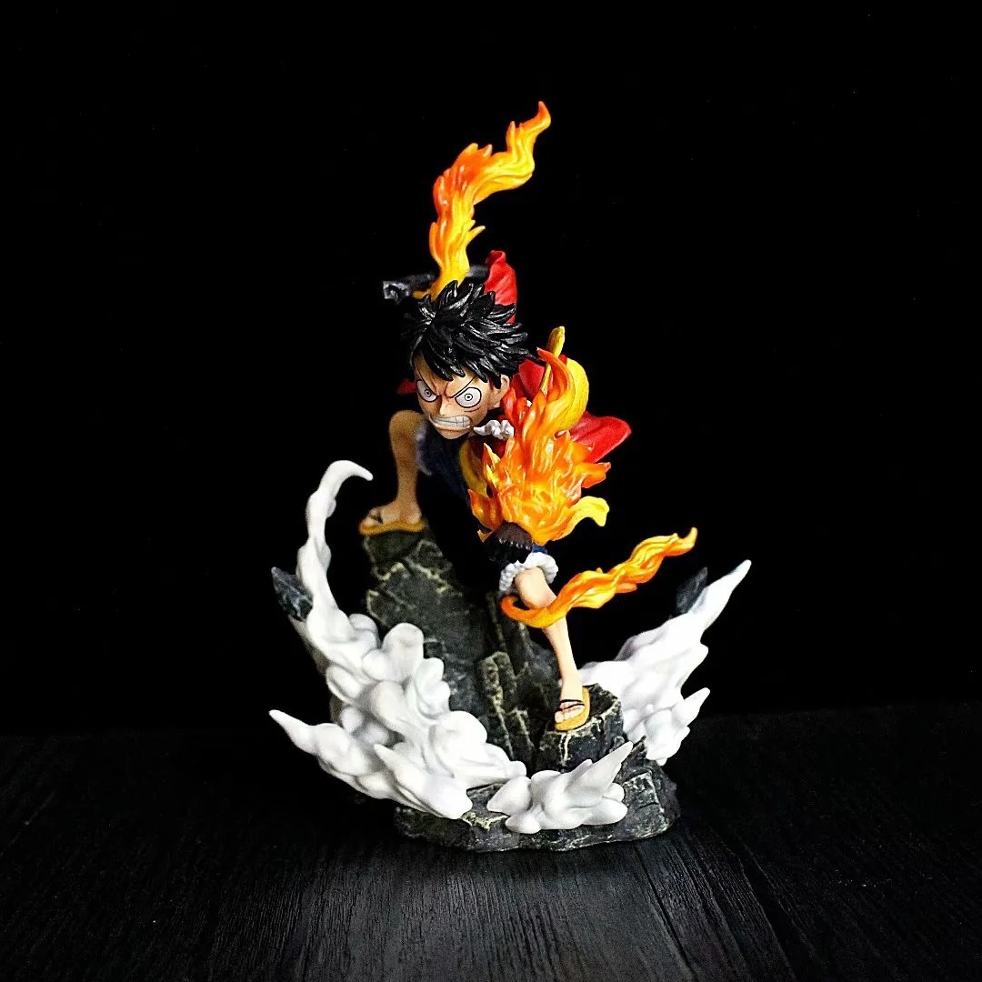 动漫批发 海贼王 三兄弟 可替换手 pt火拳路飞 雕像 模型盒装手办