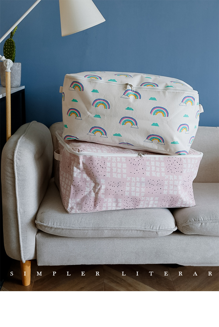 大容量收纳袋 2020秋季杂物整理衣物收纳袋 小清新印花被子包批发