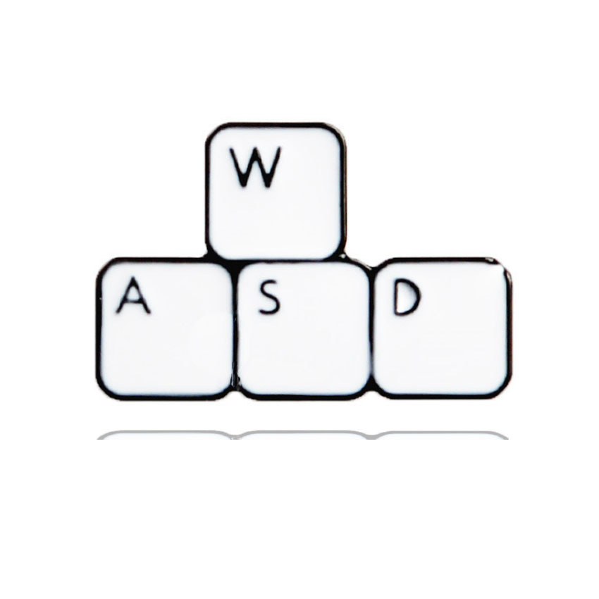 外贸创意卡通键盘字母饰品胸针 创意白色键盘字母烤漆胸针徽章