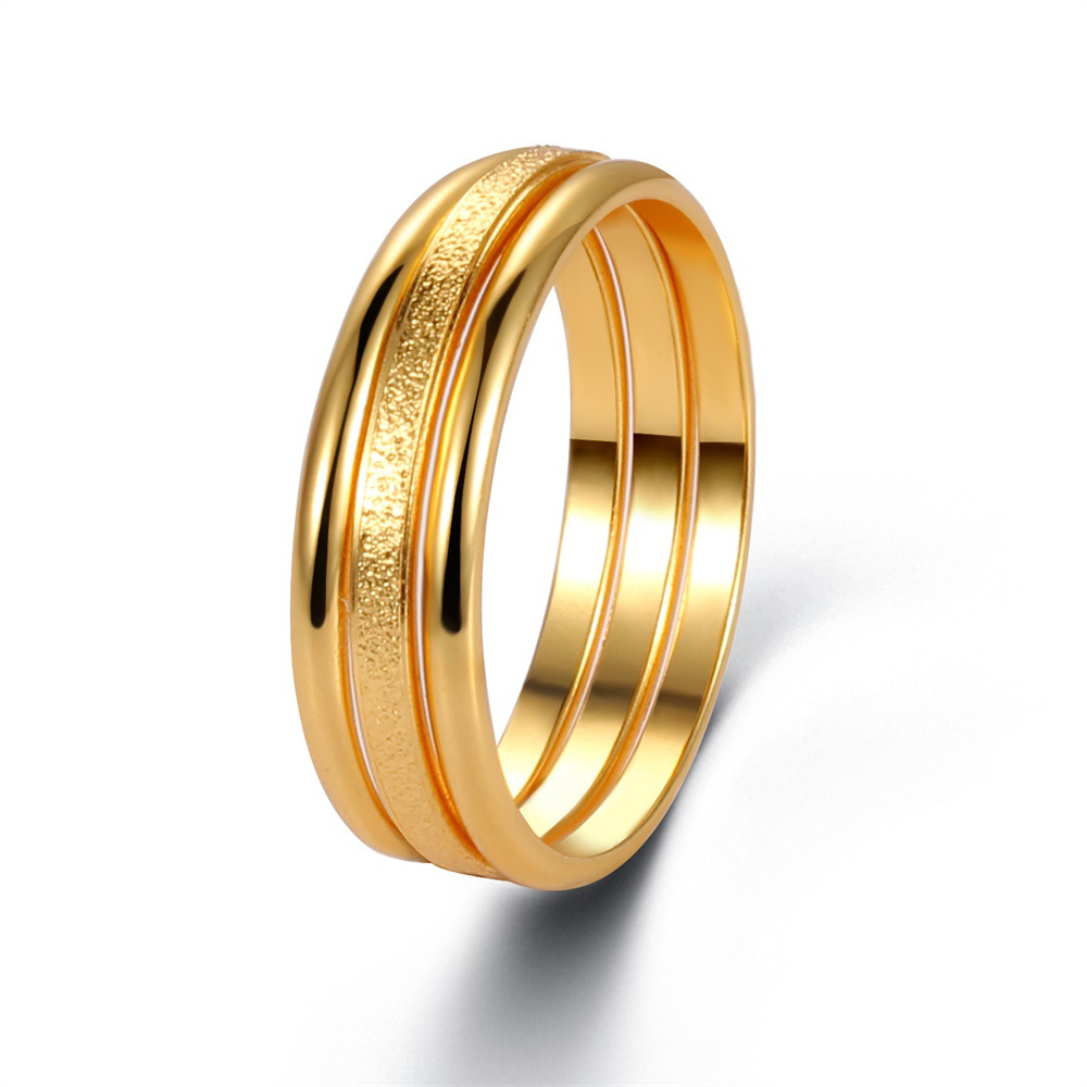 快手抖音新款七夕情侣戒指韩版磨砂简约三生三世戒指创意素圈戒指