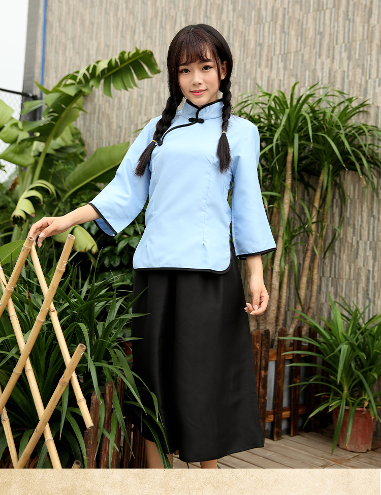 民国学生装女五四青年装改良演出服复古民国学生毕业服装班服套装