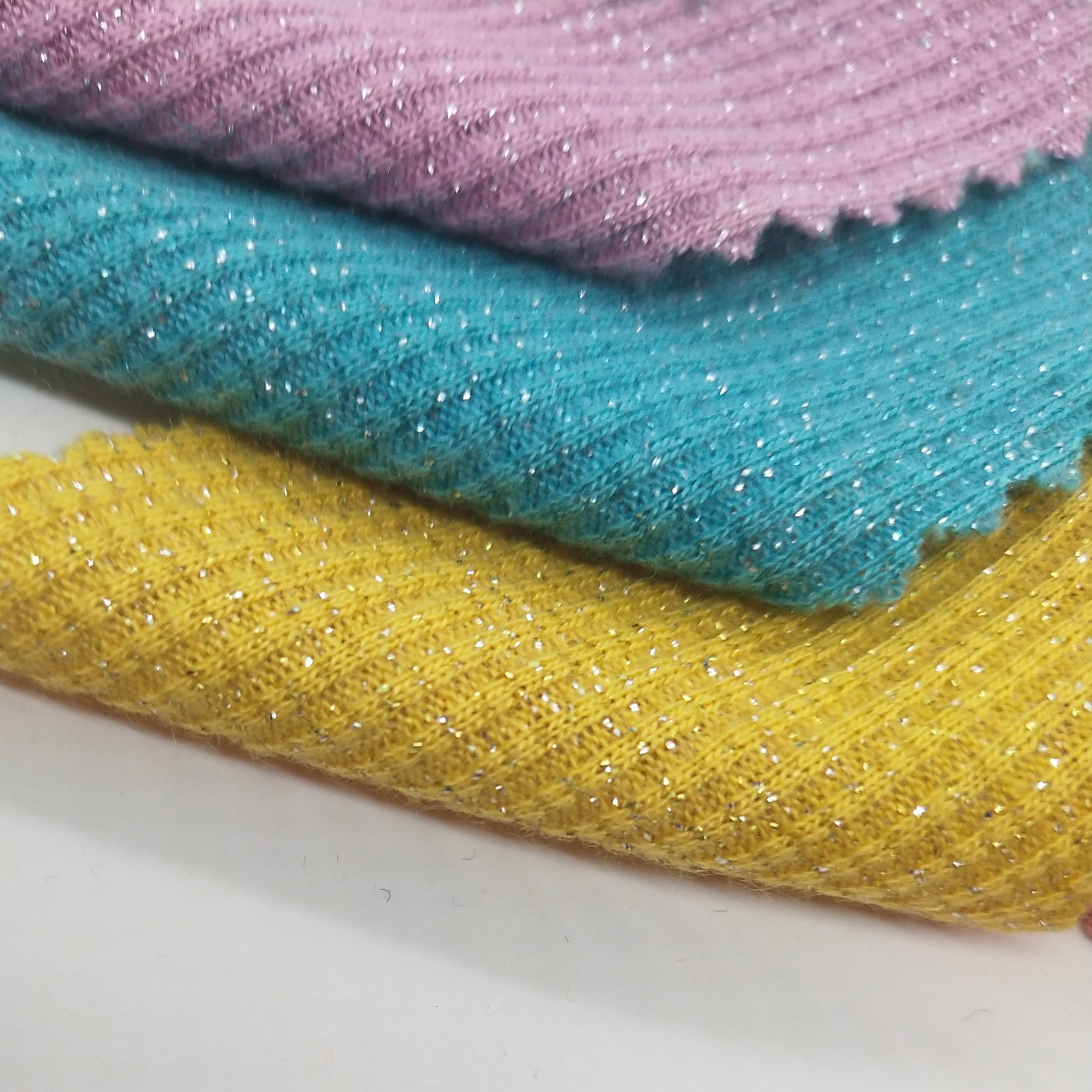 金银线面料 连衣裙弹力金银丝针织面料春夏时装用南韩丝涤纶布料