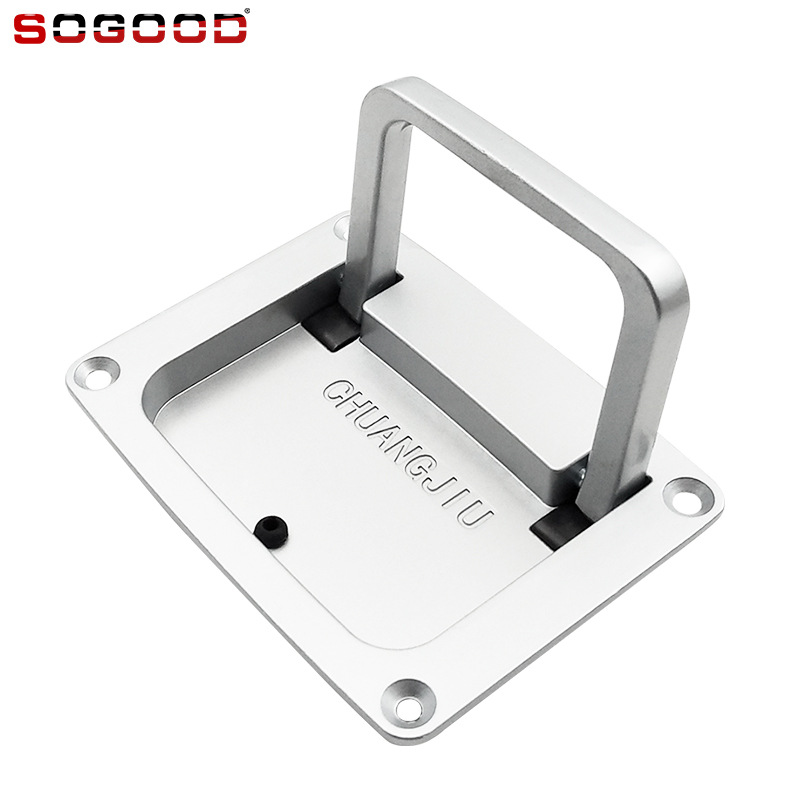 锌合金折叠拉手 工业设备机箱柜门暗式隐藏把手 方形盒式提手