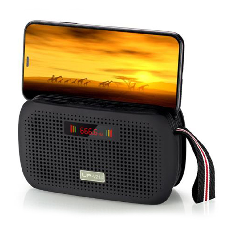 New LP-V21S Bluetooth Speaker Lazy Phone Holder Card Small Speaker USB Port Radio