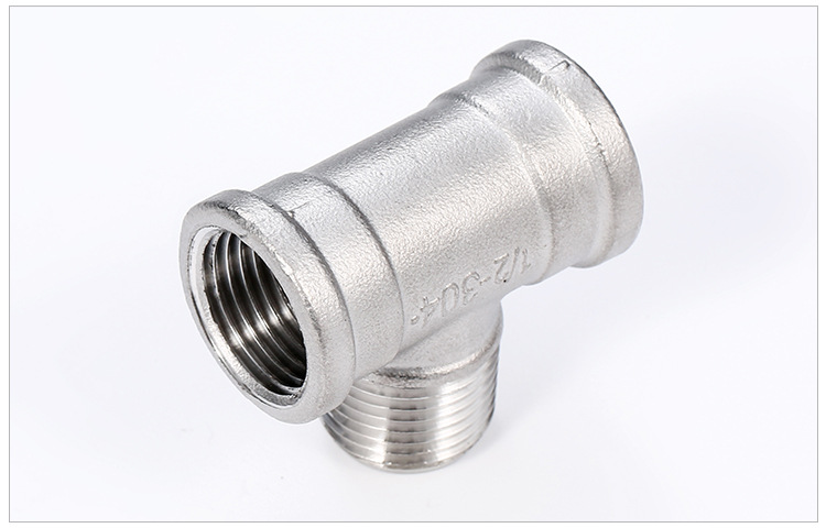 不锈钢内外内三通 内外内螺纹三通连接件 内外牙丝扣三通4分1寸