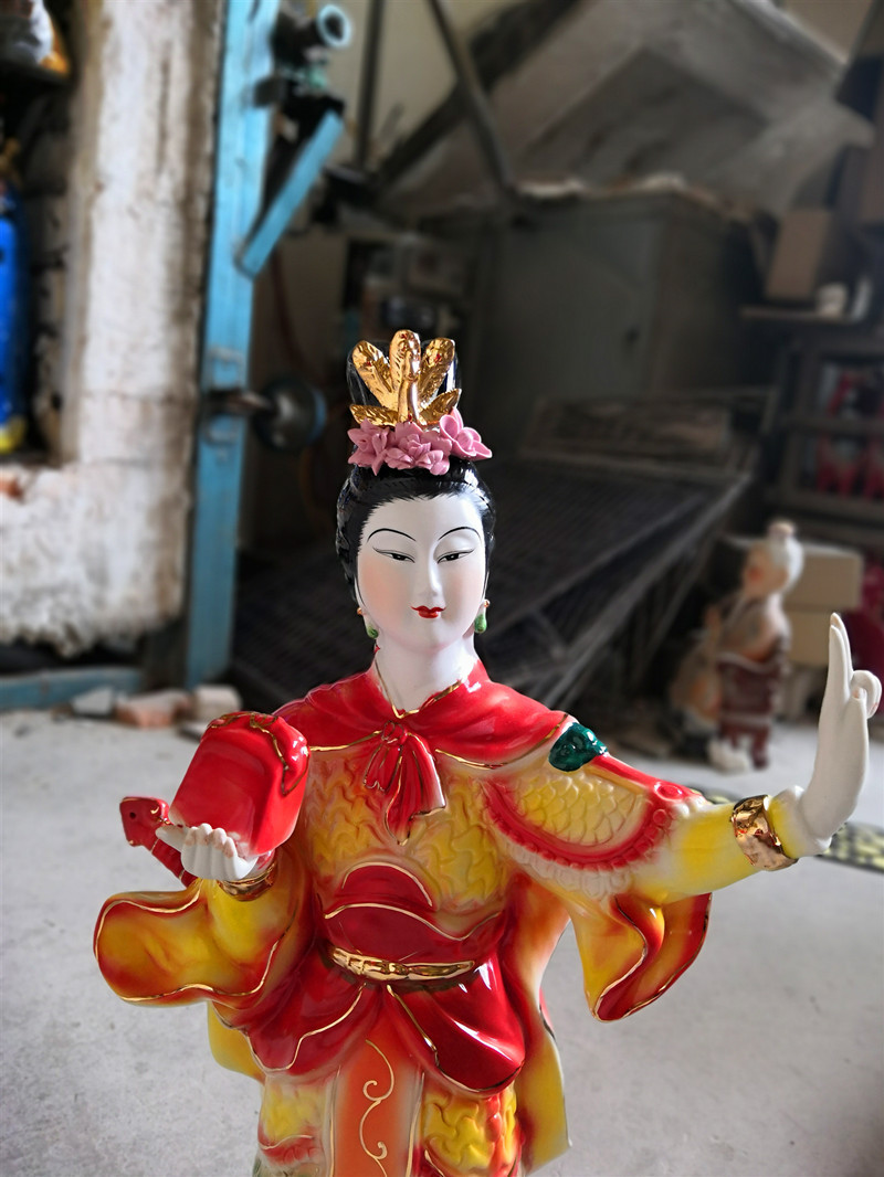 穆桂英18寸穆桂英像穆元帅女将军神像陶瓷摆件