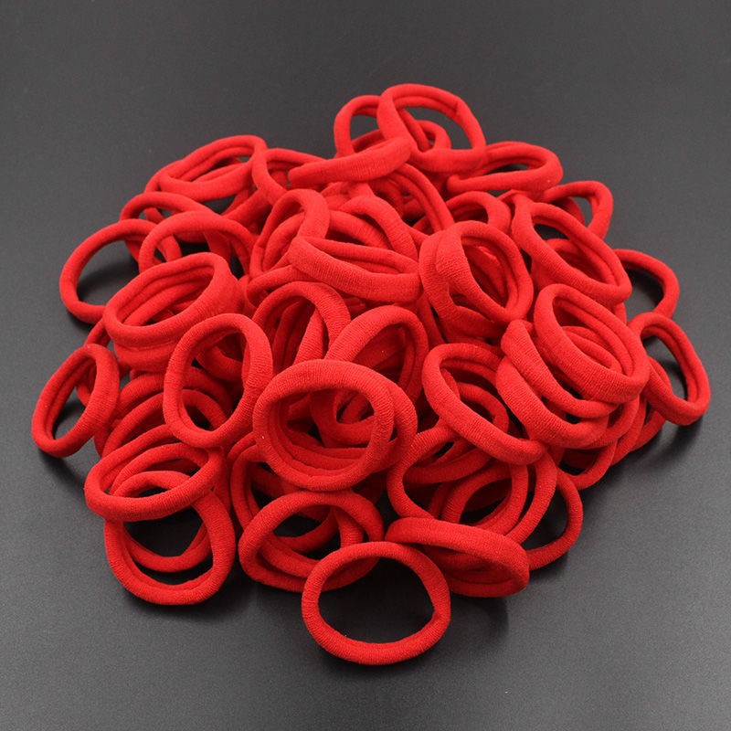 包邮中国红大红发圈高弹力成人儿童皮筋皮套无缝接发绳发饰品