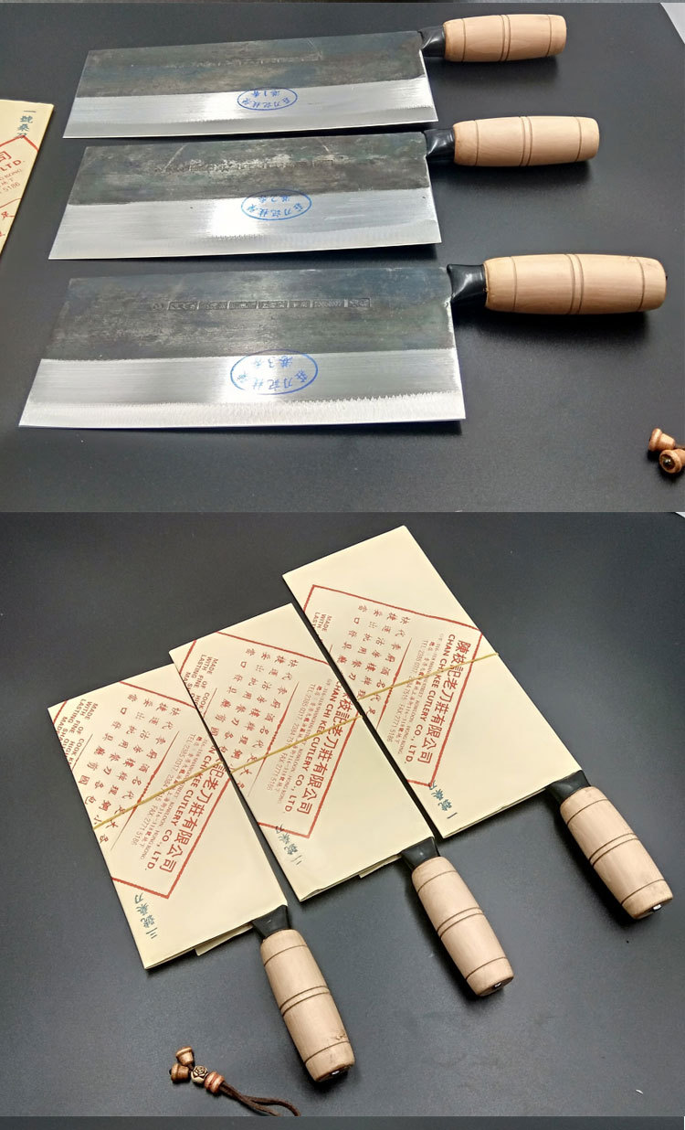 实体店批发香港陈枝记木柄手工打造3#桑刀切片刀 蔬菜刀酒店