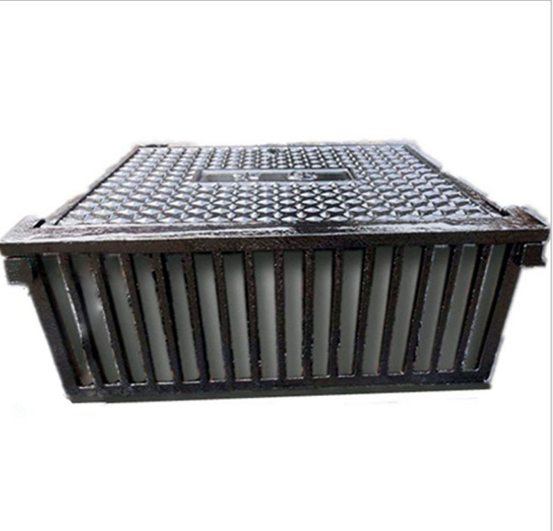 侧立式篦子铸铁盒式篦子三件套 墨铸铁偏沟式雨水篦子 订制批发