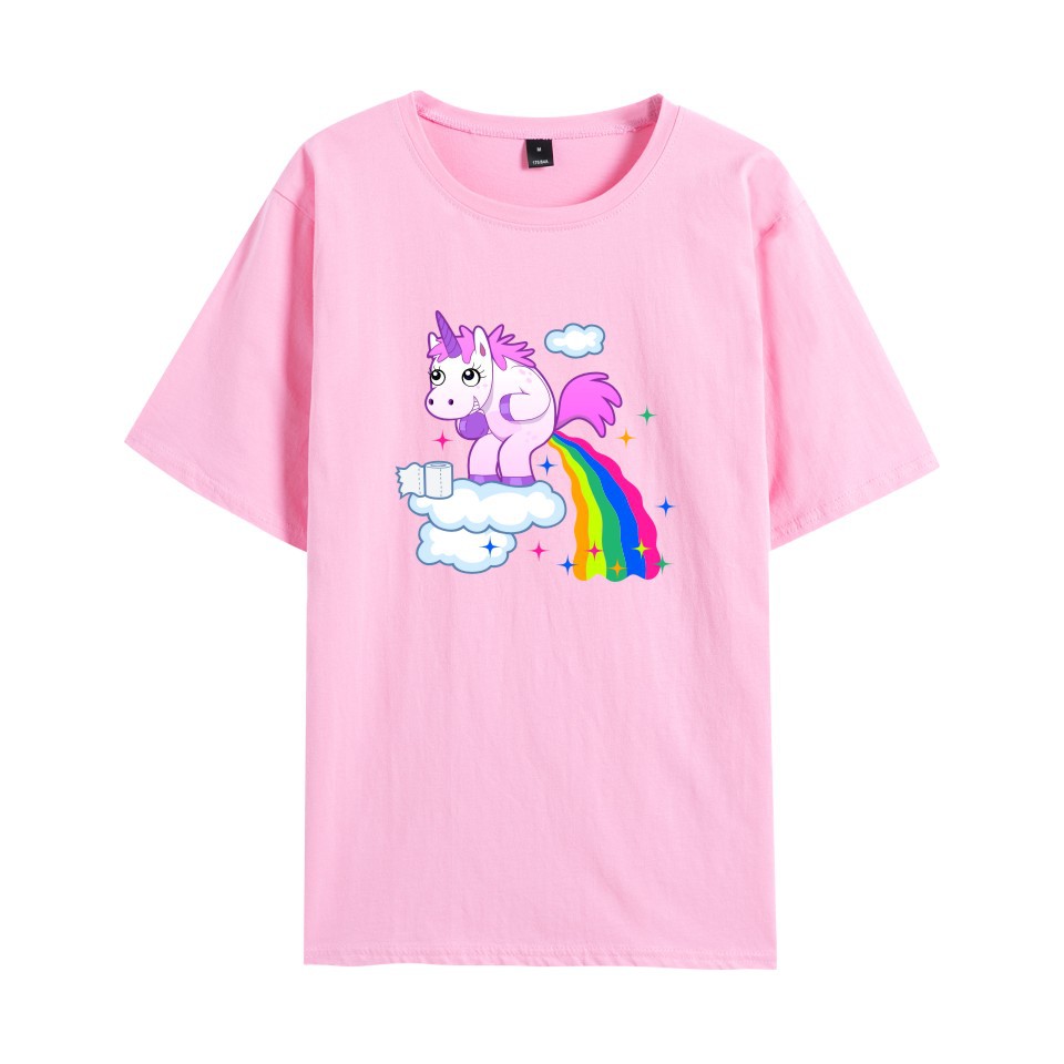 速卖通亚马逊热卖装新款 独角兽unicorn 圆领 短袖t恤