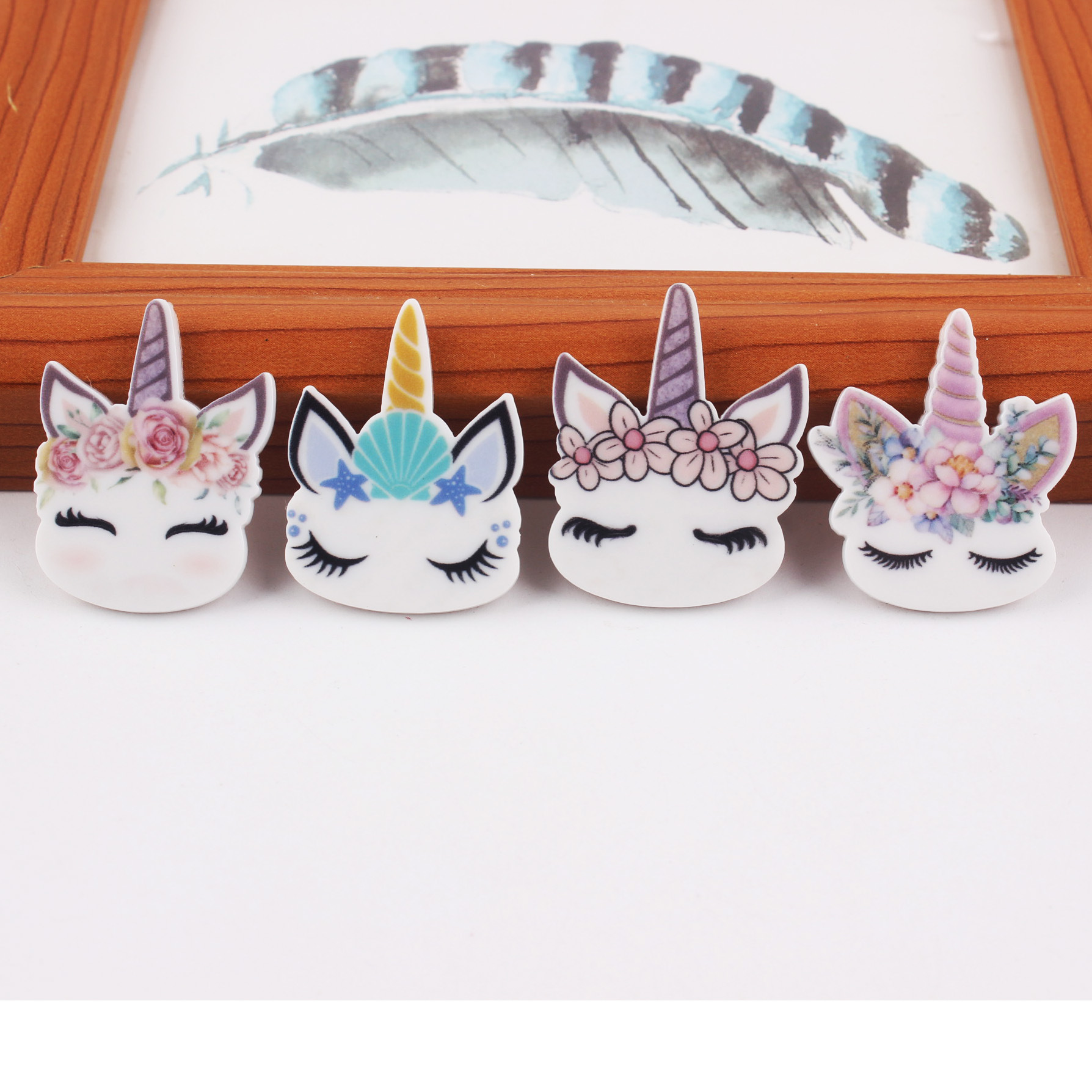 New Acrylic Plate Cartoon Unicorn Patch Children's Hair Accessories Clothing Accessories Popular Jewelry Accessories