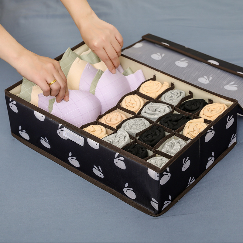 Underwear Storage Box Fabric Household Storage Box Oxford Cloth Socks Panties Bra Storage Box with Lid