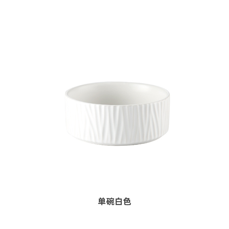 Nordic Creative Salad Bowl Instant Noodle Bowl Soup Bowl Fruit and Dessert Bowl Household Ceramic Tableware Pet Bowl Cat Bowl Dog Bowl