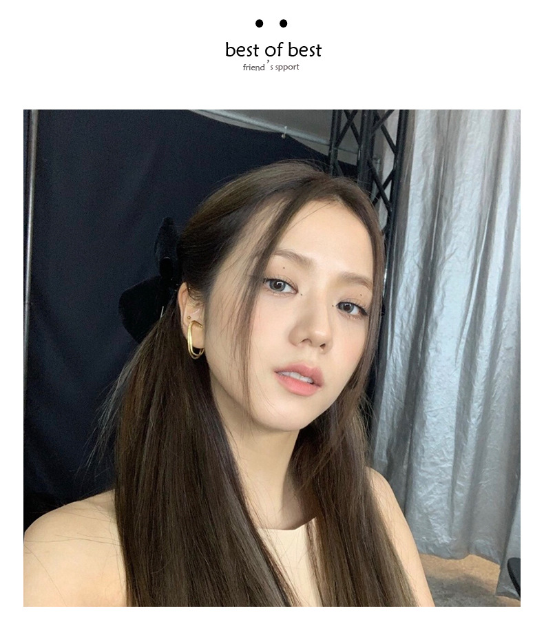 金智秀jisoo同款丝绒黑色蝴蝶结发夹法式发圈头绳发饰女发卡边夹