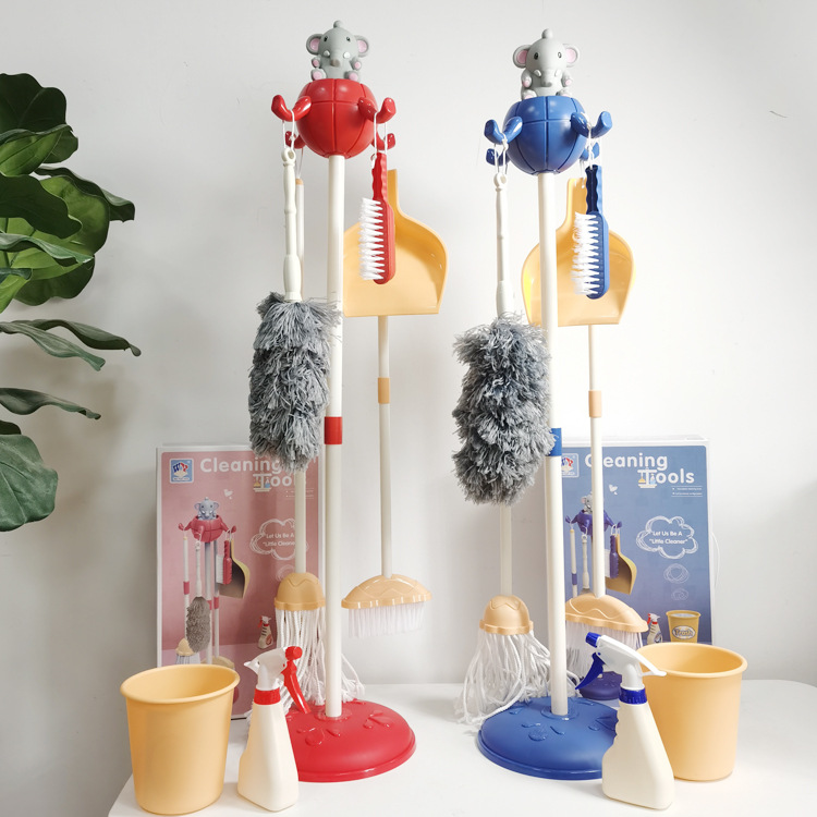 儿童仿真家务清洁道具 家务过家家工具 扫帚拖把簸箕清洗用具套装