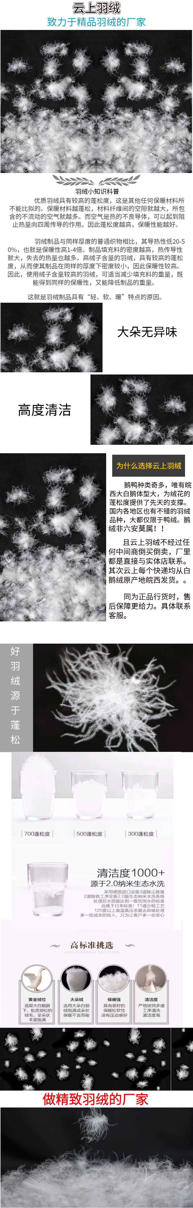 皖西羽绒 水洗大白鹅珍珠绒大朵绒高蓬松白鹅绒羽绒纯白鹅吊绒