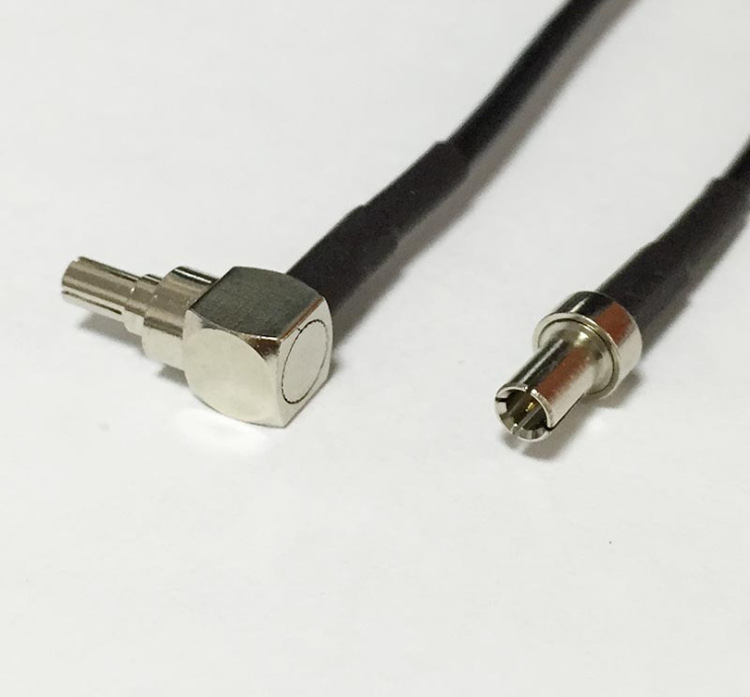 同轴射频转接线ts9公头转crc9弯头华为huawei连接器rg174线15cm