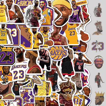 50张/套nba詹姆斯系列手账贴纸不干胶贴纸diy笔记本手账本图册等