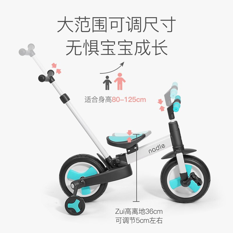 New Nadle Children's Tricycle Foldable Bicycle Baby Baby Car 2-6 Years Old Lightweight Hand Push Baby Walking Car