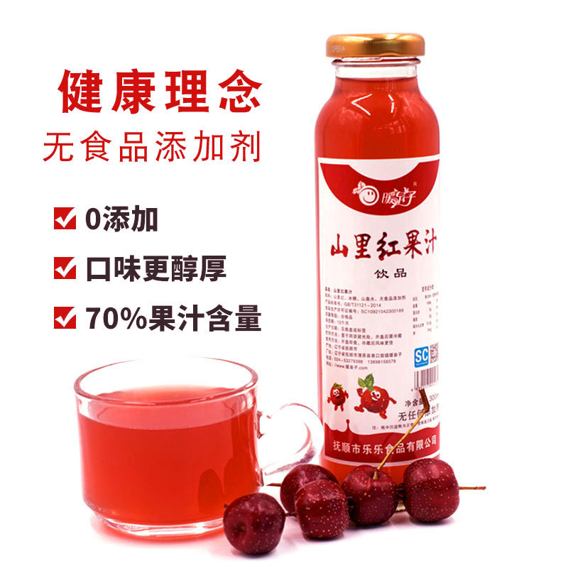 山里红山楂果汁饮料无添加防腐剂儿童好喝的山楂汁果蔬汁一件代发