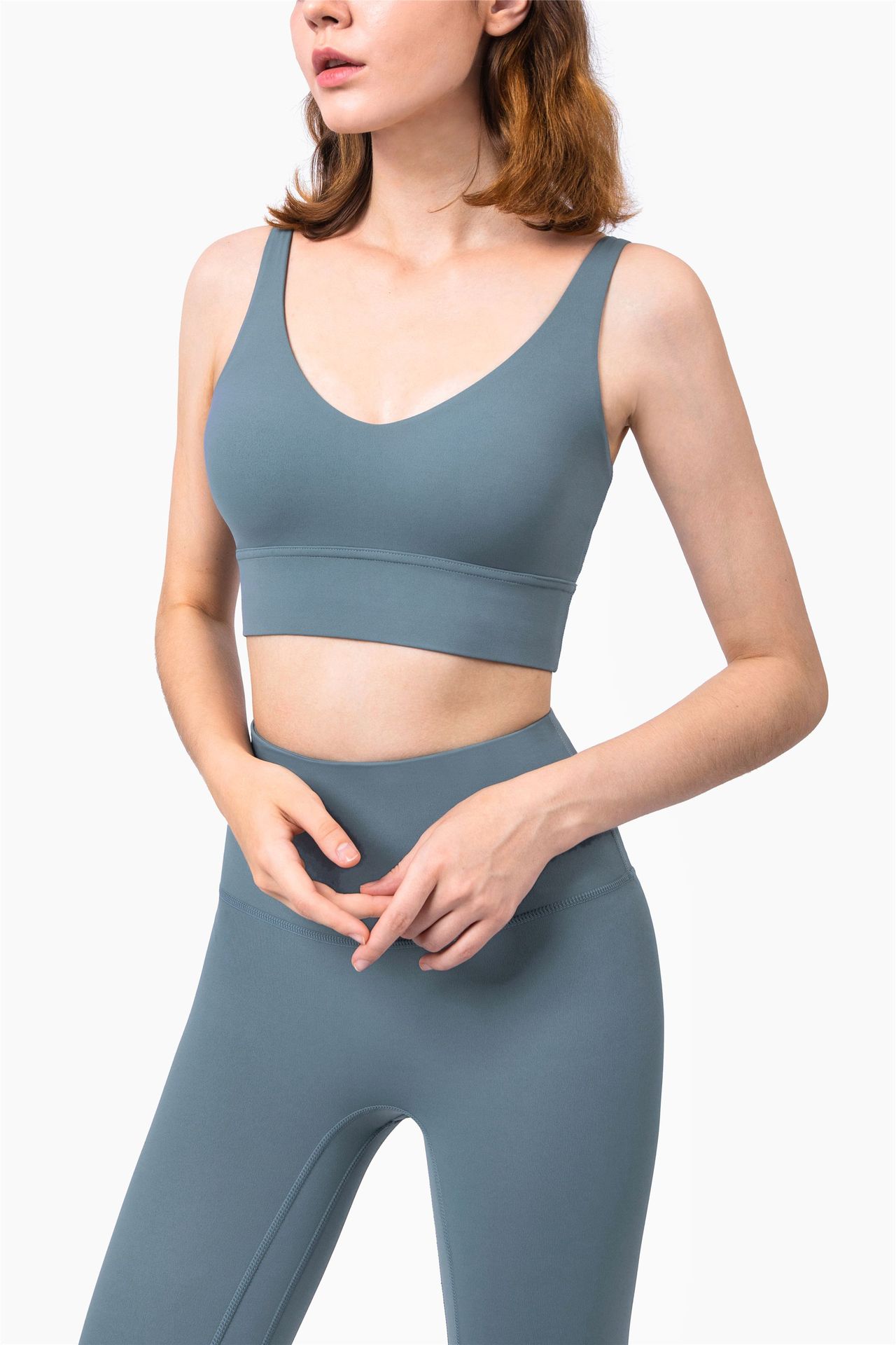 跨境新款含胸垫聚拢运动文胸lulu瑜伽美背bra运动内衣健身服女