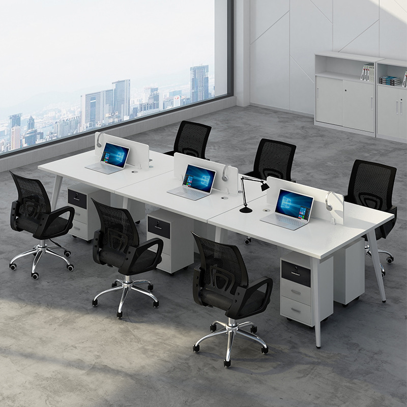 职员办公桌四人位电脑桌办公家具会议桌卡座简约组合办公桌椅可定