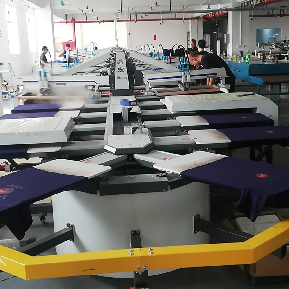 数码印加工成衣t恤印花加工裁片丝网印刷加工全自动椭圆印花机印