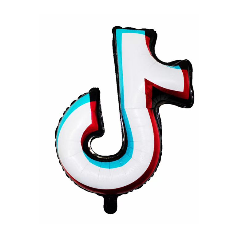 tiktok抖音造型铝膜气球音乐符号气球派对装饰布景气球抖音气球