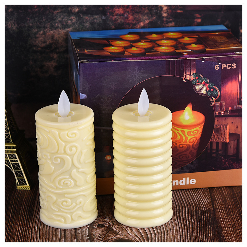 New Thread Carved Swing Electronic Candle Customized Led Candle Romantic Birthday Exclusive for Cross-Border Christmas Wax