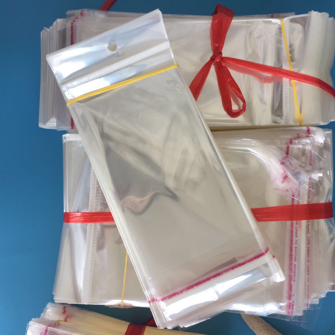 饰品包装袋发夹配件带吊孔opp袋服饰200个小号纸卡袋子小额批发