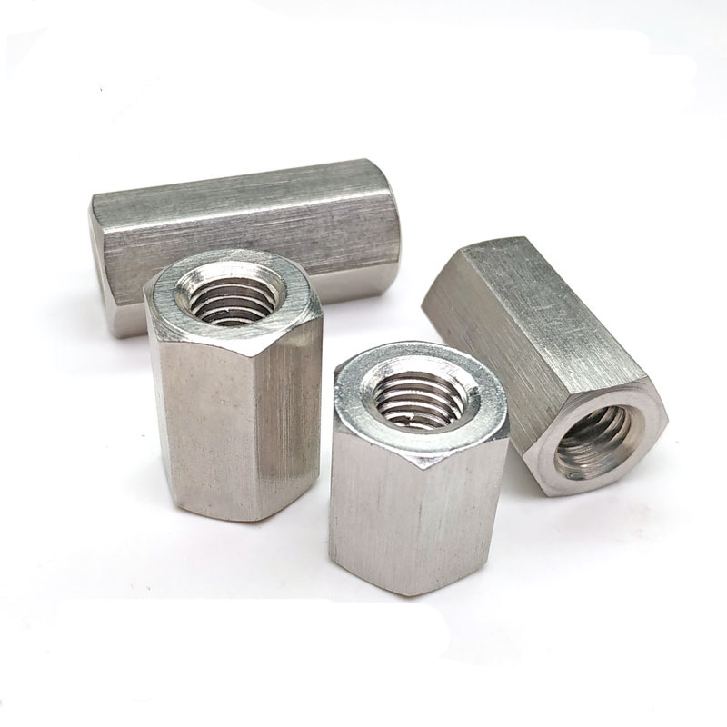 316 304六角加长螺母接头螺母螺杆丝杆对接连接螺母加厚高订制做