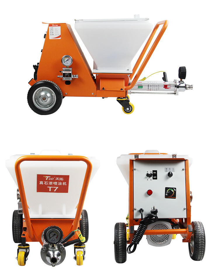 天拓t7真石漆喷涂机防火涂料抗裂保温砂浆外墙腻子喷涂机厂家直销