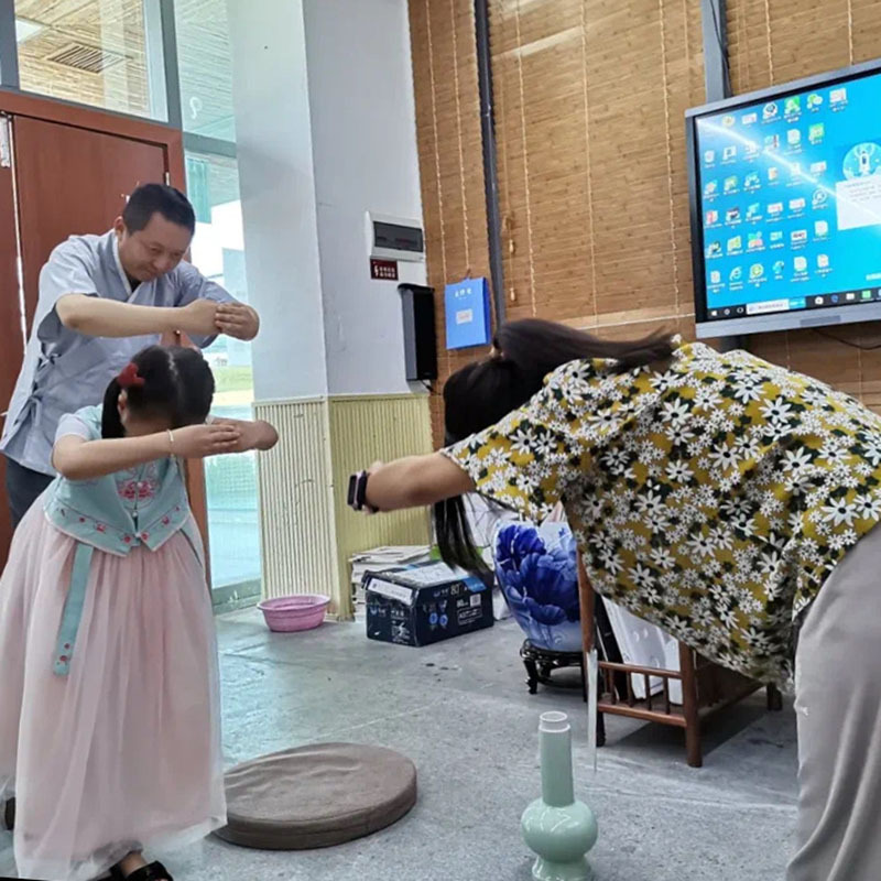 少儿国学礼仪教具青花青釉陶瓷贯耳投壶游戏道具跪坐站立两用投壶