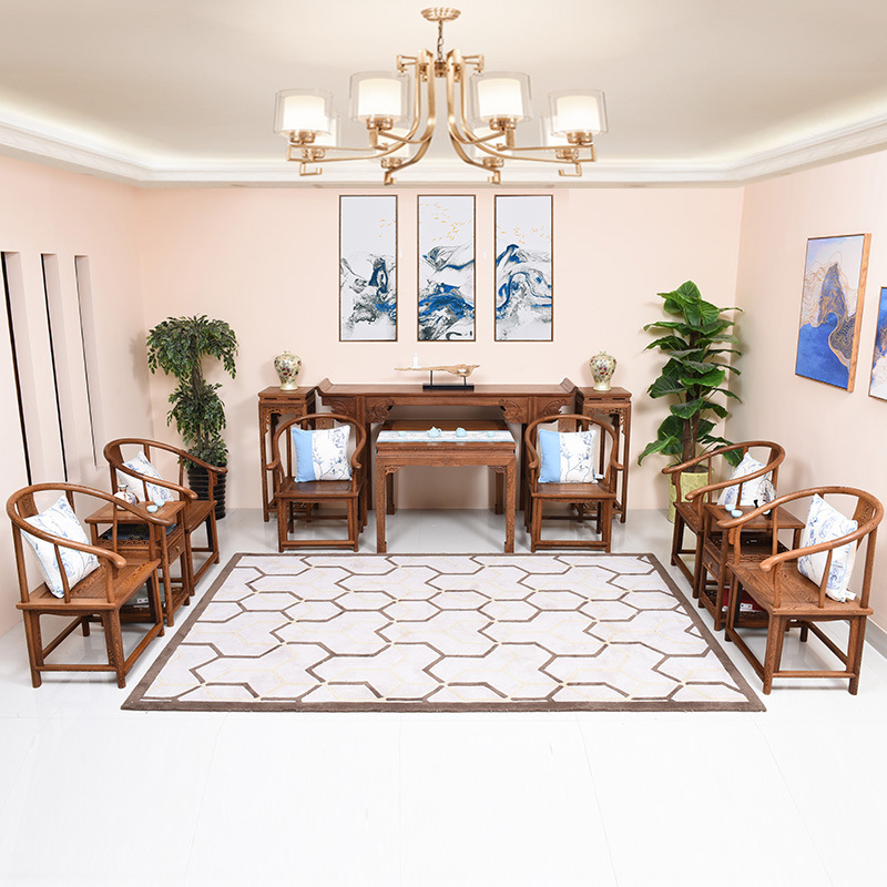 鸡翅木中堂四件套家用供奉桌农村堂屋实木供桌神台八仙桌红木家具