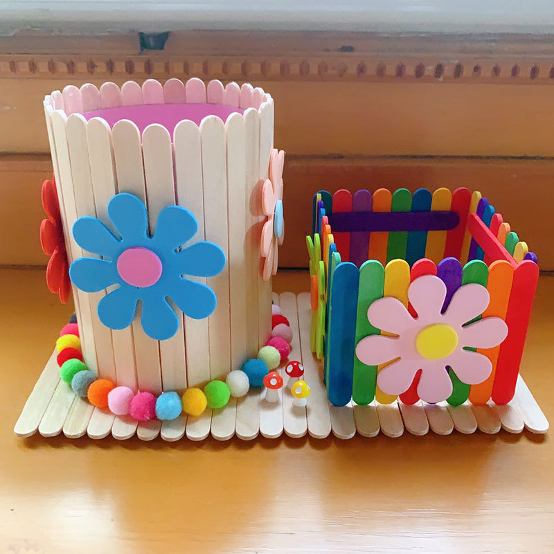 冰棒棍雪糕棒冰糕冰棍木棒diy手工制作模型笔筒幼儿园儿童材料包