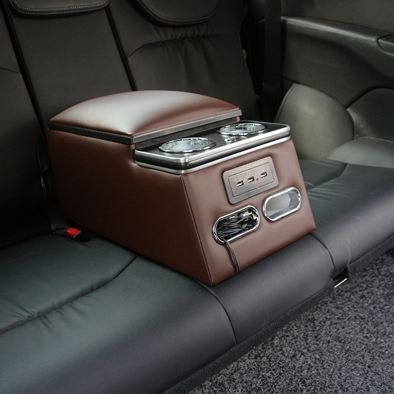 适用于大众普桑汽车后排扶手箱卡罗拉第二排改装储物箱通用