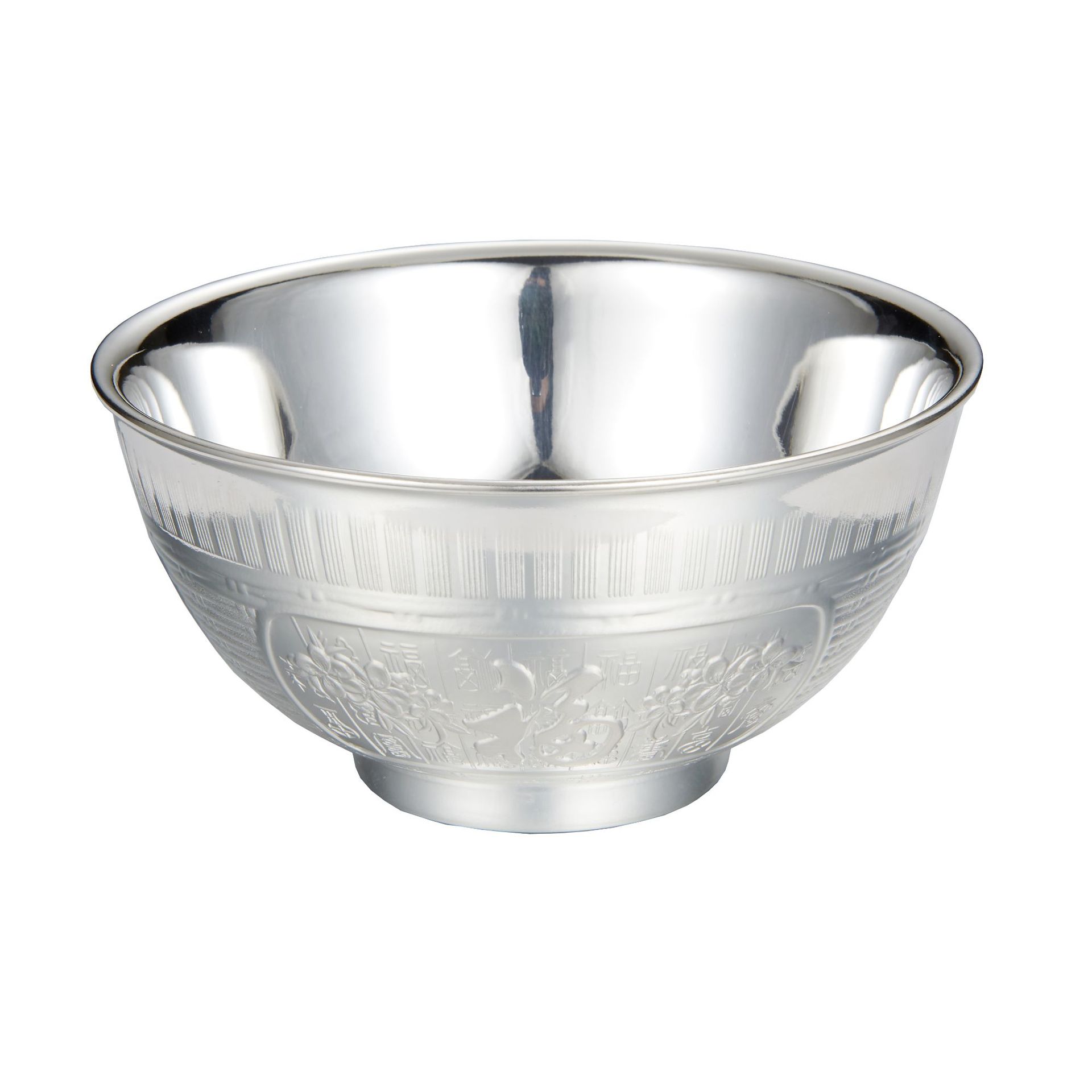 食用级银碗999纯银餐具套装 雪花银正品家用饭碗送小孩宝宝银碗筷